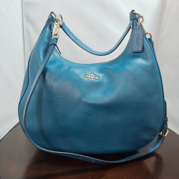 Coach Harley Hobo Bag Teal Jade Leather with Gold Hardware Crossbody F38259 2016 - Picture 1 of 3